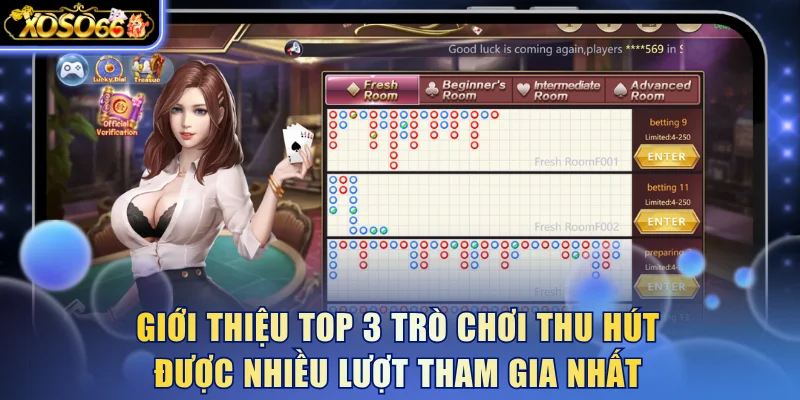 Sảnh Game Bài Xoso66 Và Top 3 Trò Chơi Hot Nhất Nền Tảng 6 Xoso66 ⭐️ Trang web chính thức: xoso66.com Giới thiệu top 3 trò chơi thu hút được nhiều lượt tham gia nhất